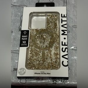 Brand New! Casemate iPhone 14 Pro Max Gold Glitter MagSafe Case